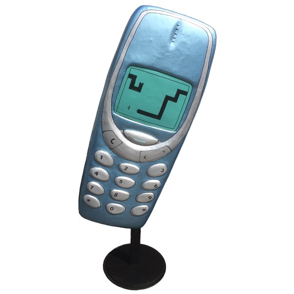 Giant Nokia 3310 Mobile Phone Model on Stand