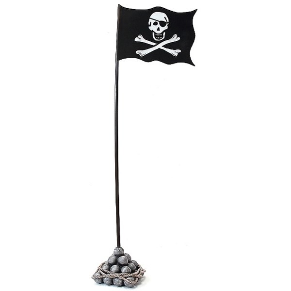 Skull & Crossbones Pirate Flag freestanding