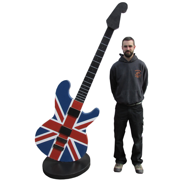 Giant Brit Pop Union Jack Guitar c/w stand