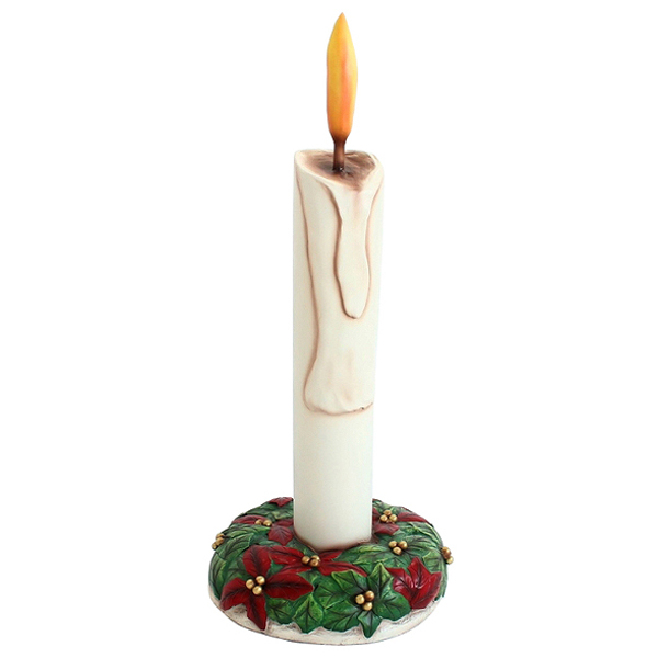 Christmas Candle with Holly Base 3ft