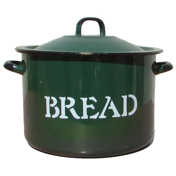 Green Enamelled Bread Bin