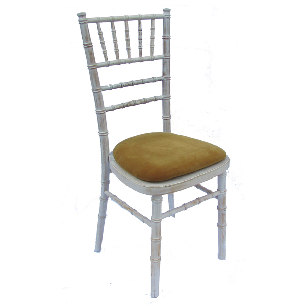 Chiavari Chair Limewash c/w Gold Seat Pad