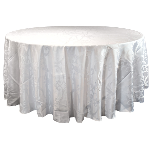 White Damask Table Cloth