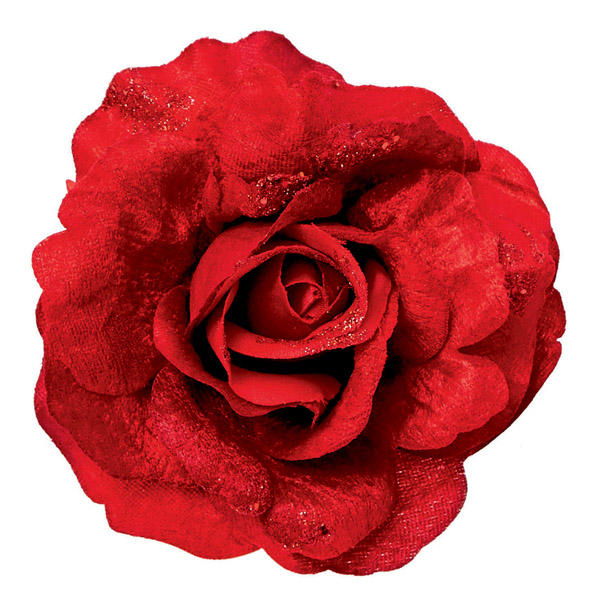 Red Rose with Clip 12cm