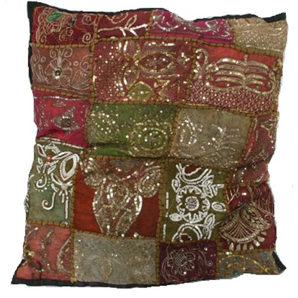 Large Jewelled Sari Cushion