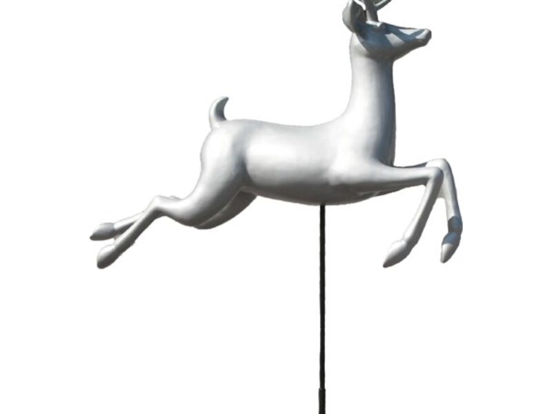 Silver Flying Reindeer model c/w stand