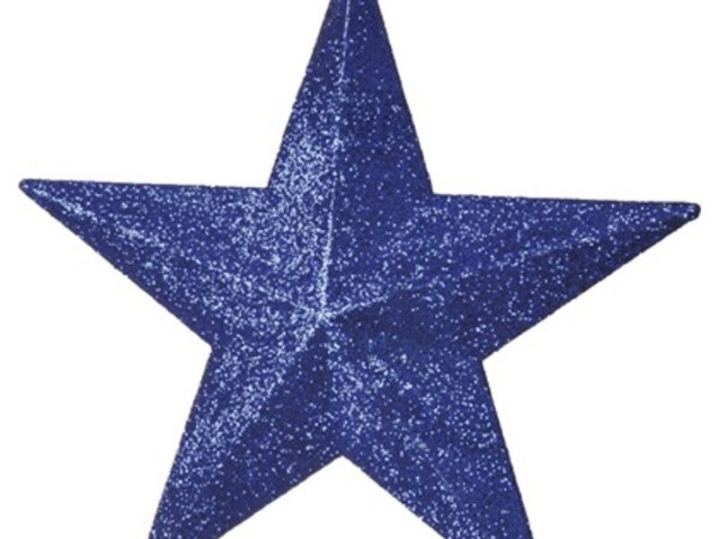Blue Star Glitter 3D Decoration