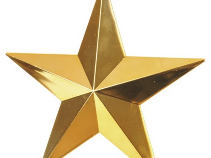 Gold Star Metallic 3D Decoration