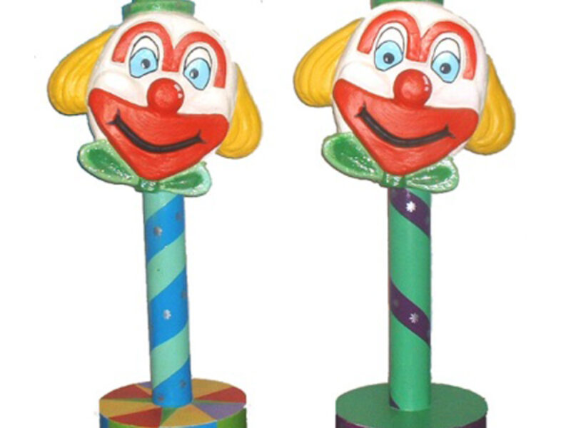 Model of Clown Face on Pole 2D