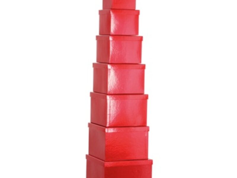  Square Boxes set of 6 red