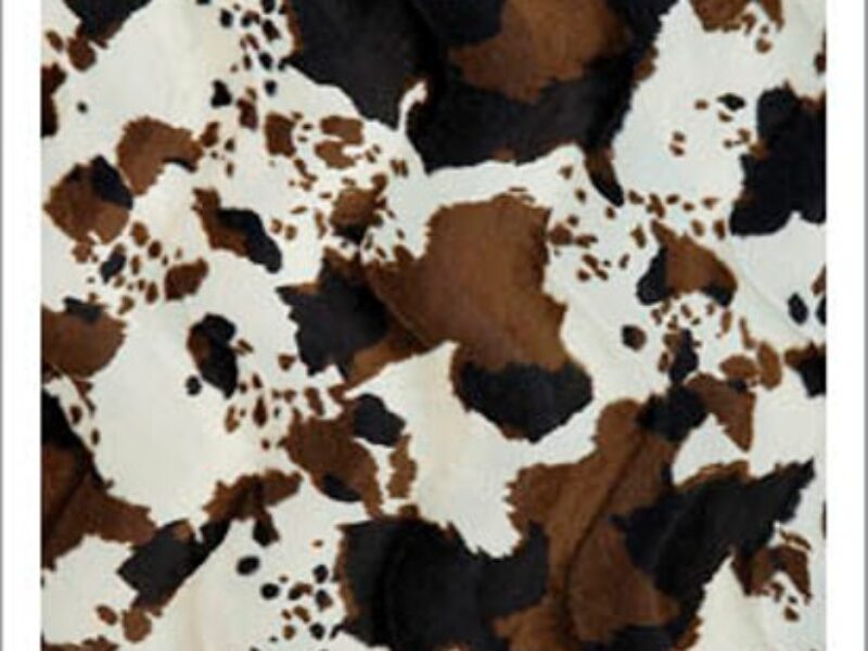  Textured Velvet Rodeo Cow Fabric
