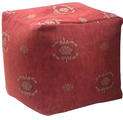  Pouffe Stool in Red Brown Pattern